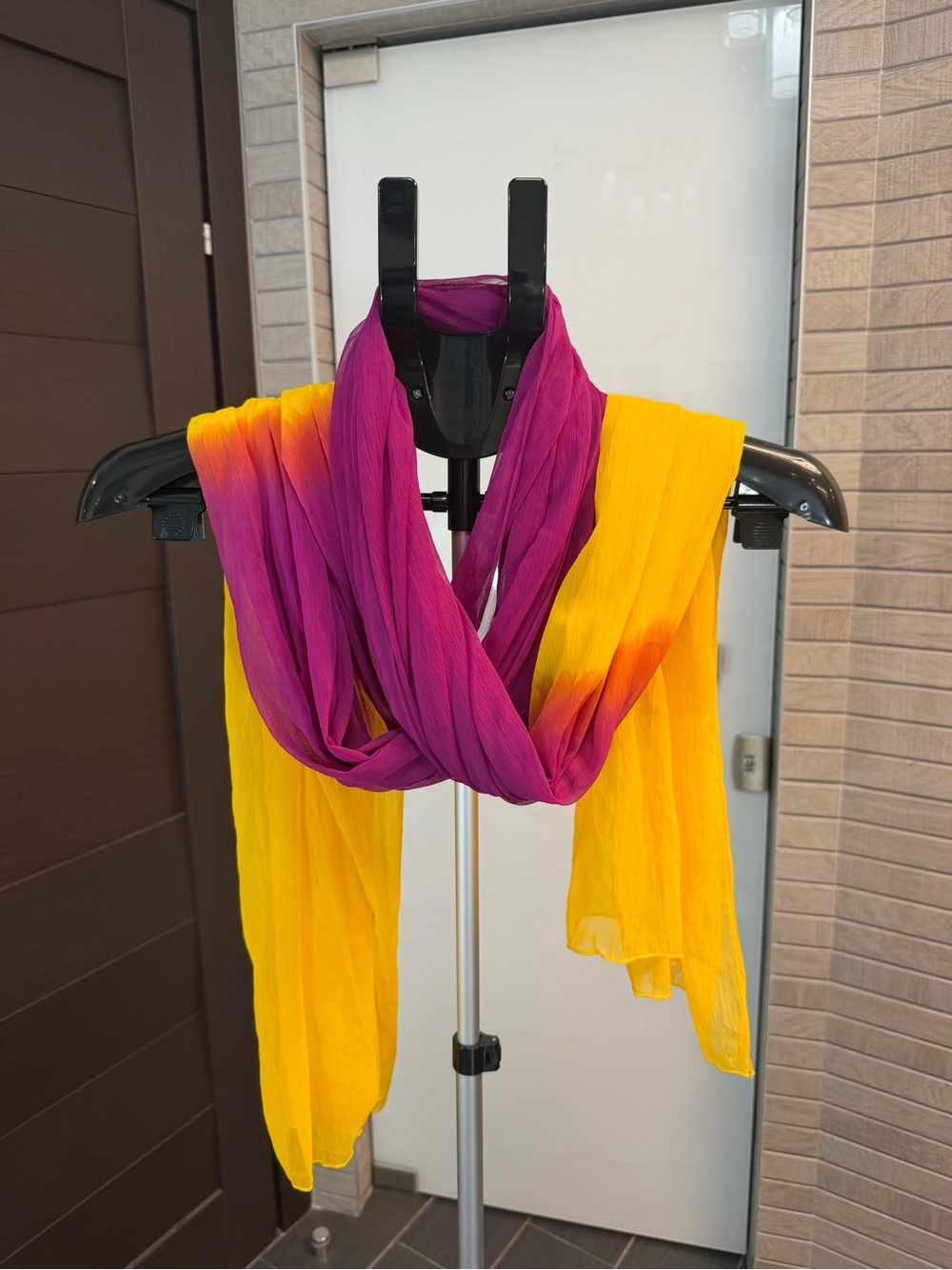 Bright Two-Tone Yellow and Magenta Women's Scarf